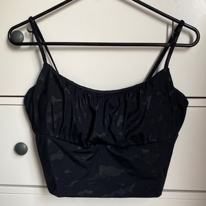 ZYIA Black Battleship Camo Luxe Ruched Bra